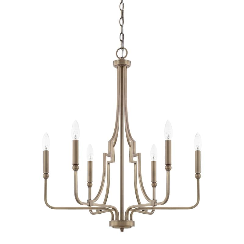 Dawson 6-light Aged Brass Chandelier