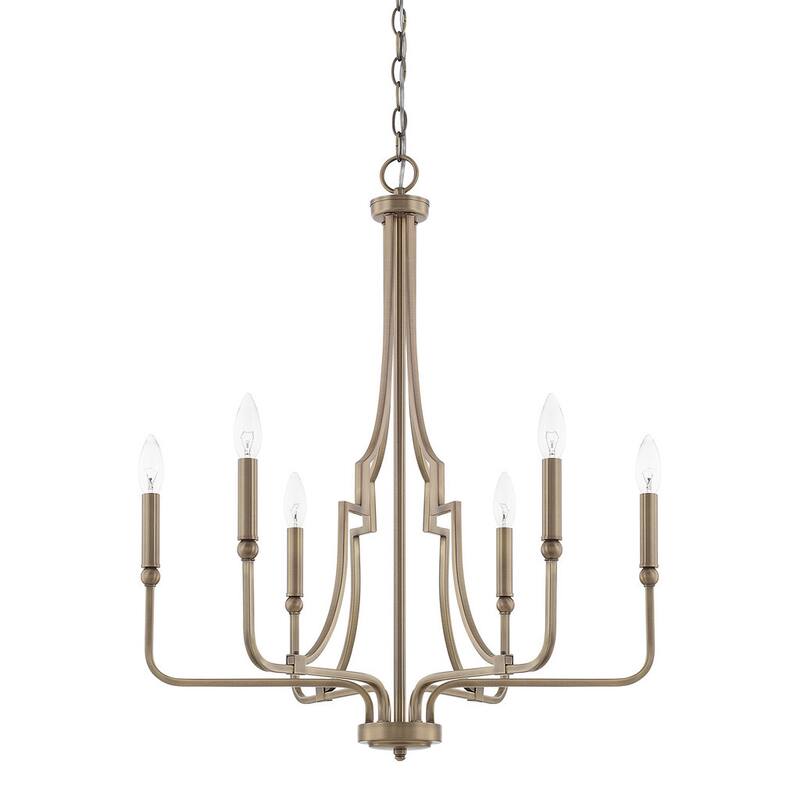 Dawson 6-light Aged Brass Chandelier