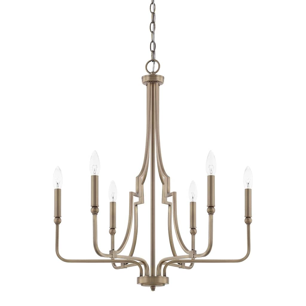 Dawson 6-light Aged Brass Chandelier