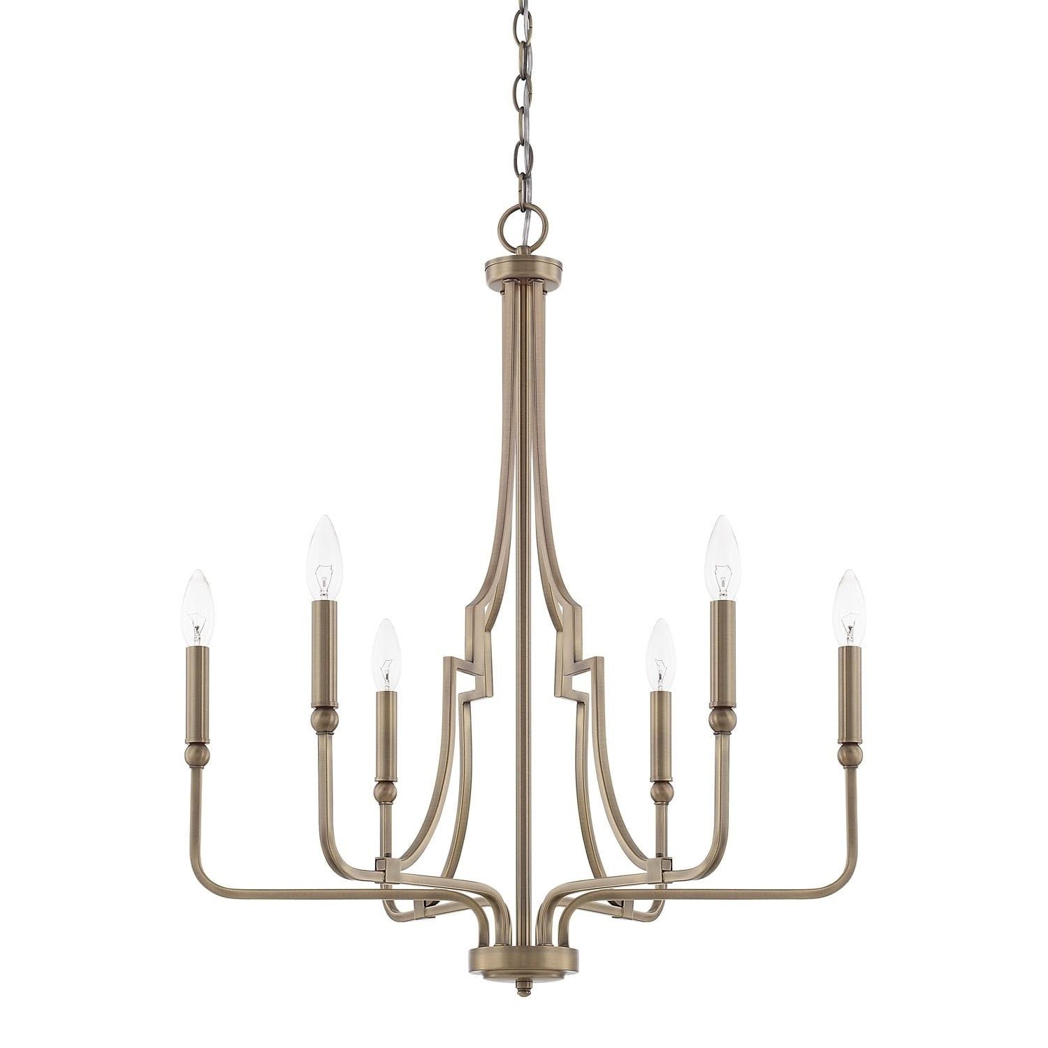 Dawson 6-light Aged Brass Chandelier