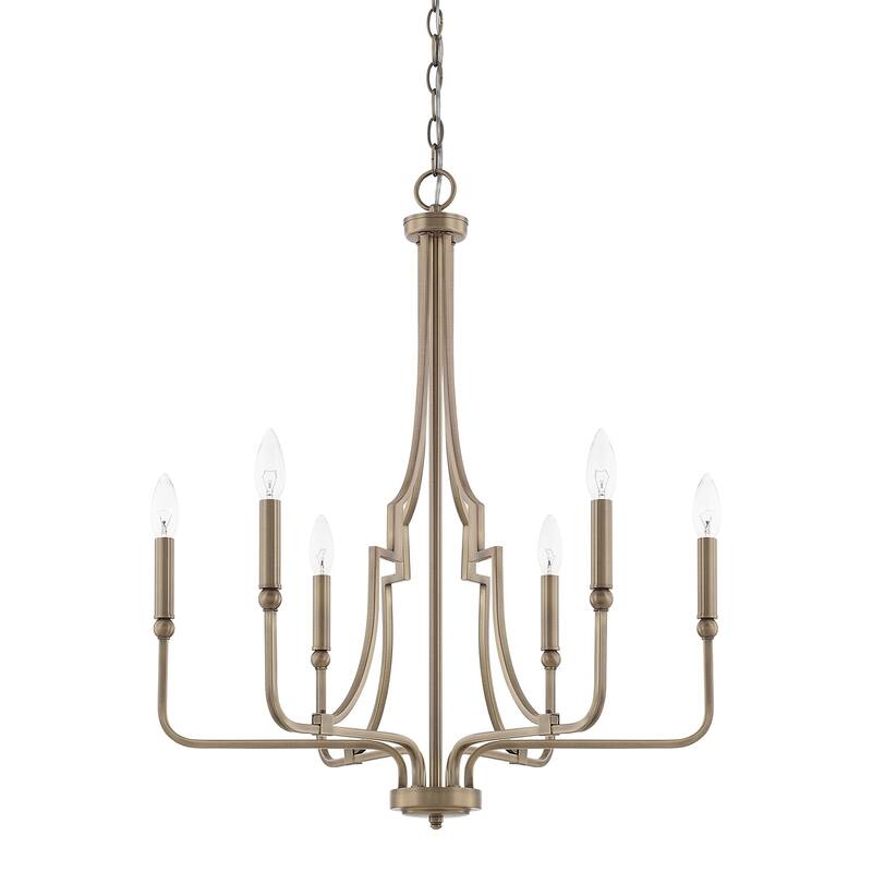 Dawson 6-light Aged Brass Chandelier