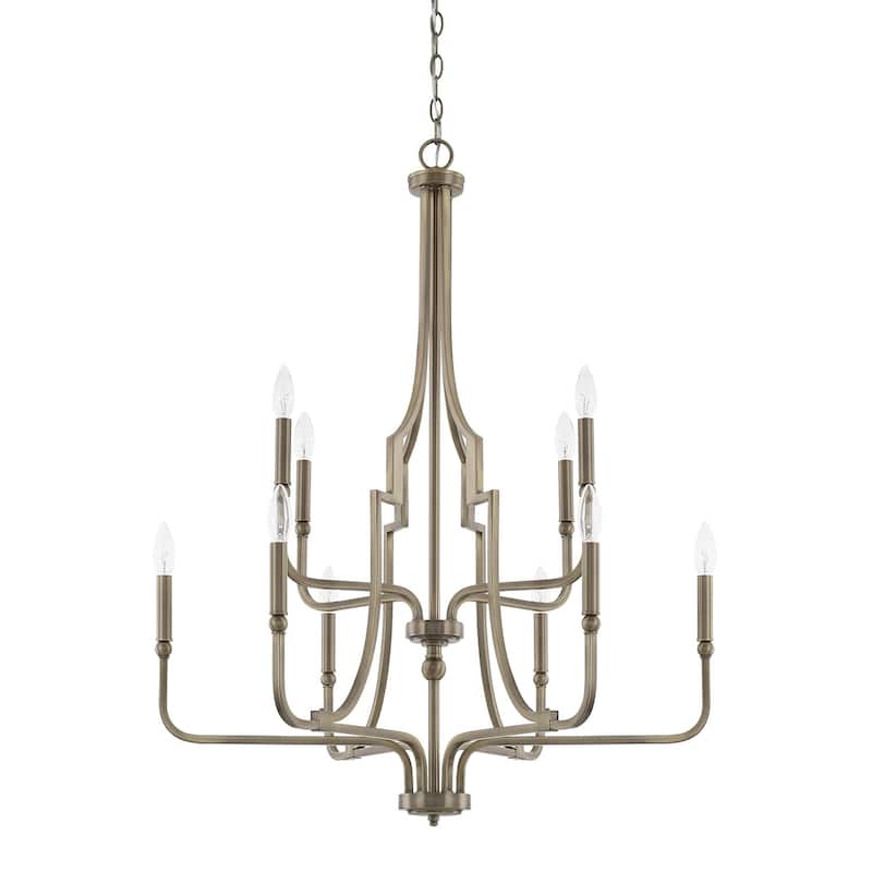 Dawson 10-light Aged Brass Chandelier