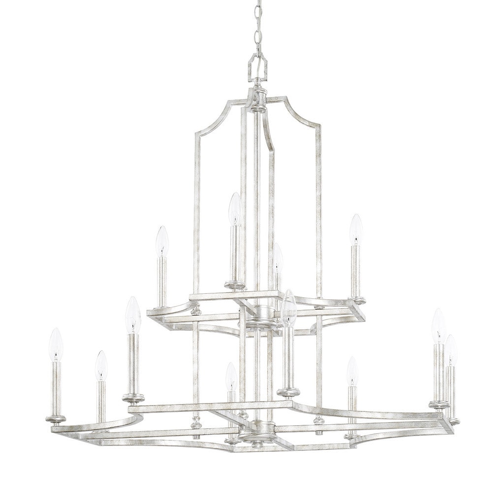 Capital Lighting Oxford Collection 12-light Silver Patina Chandelier - Chandeliers For Bedrooms by Overstock.com