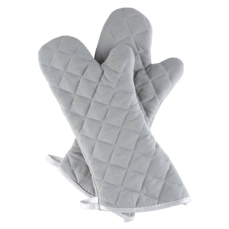 Oven Mitts, Set of 2 Oversized Quilted Mittens, Flame and Heat Resistant By Windsor Home