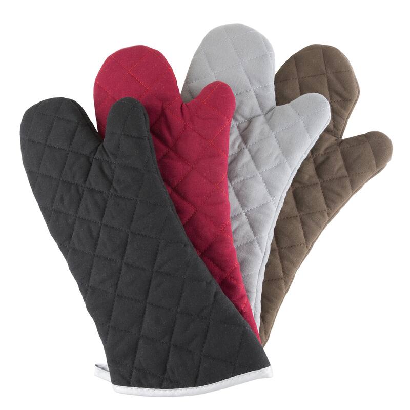 Oven Mitts, Set of 2 Oversized Quilted Mittens, Flame and Heat Resistant By Windsor Home