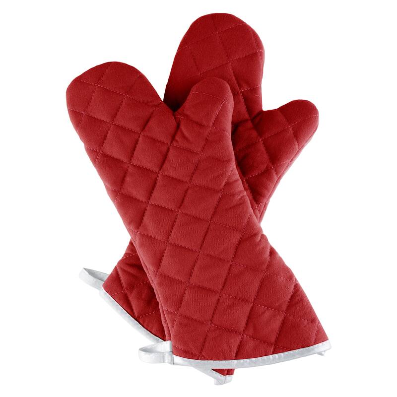 Oven Mitts, Set of 2 Oversized Quilted Mittens, Flame and Heat Resistant By Windsor Home