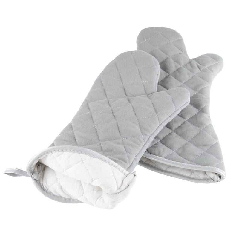 Oven Mitts, Set of 2 Oversized Quilted Mittens, Flame and Heat Resistant By Windsor Home