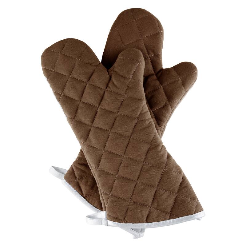Oven Mitts, Set of 2 Oversized Quilted Mittens, Flame and Heat Resistant By Windsor Home