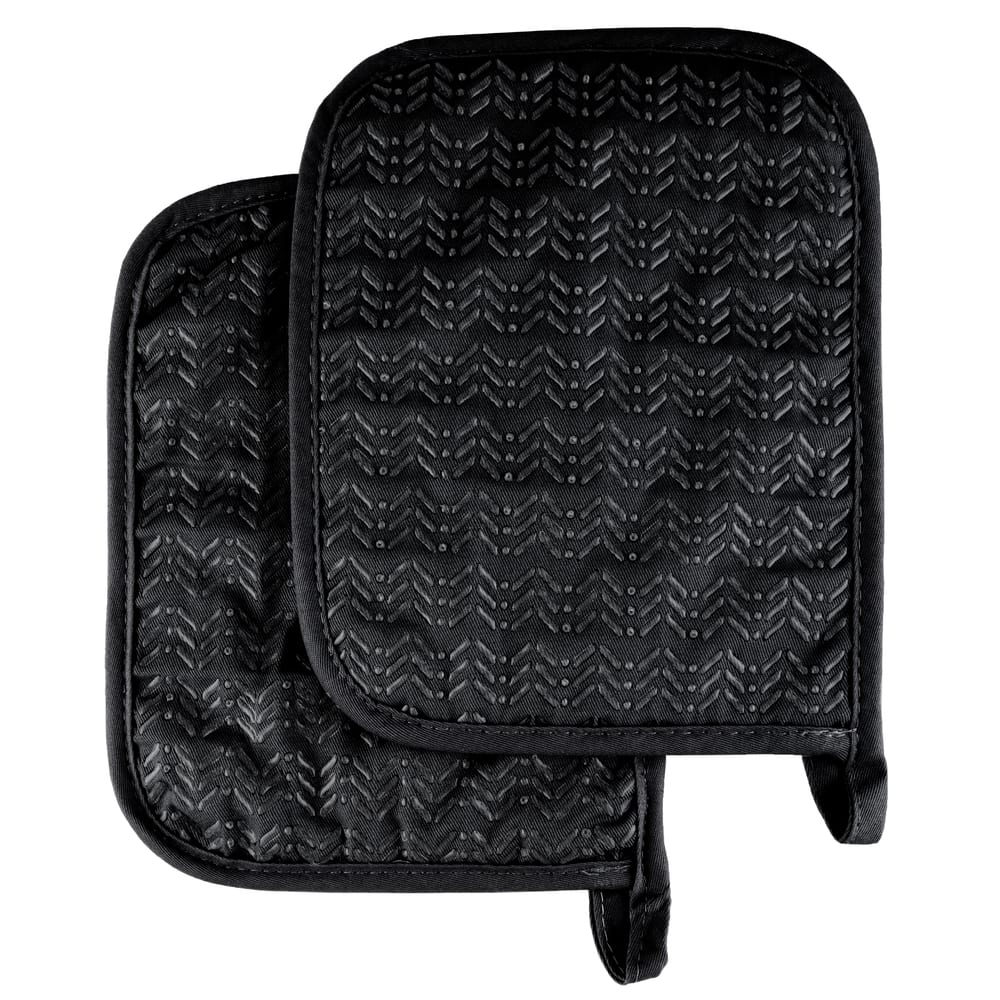 Pot Holder Set With Silicone Grip, Quilted And Heat Resistant (Set of 2) By Windsor Home