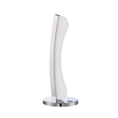 Bow Series Chrome/White Aluminum/ Acrylic LED Table Lamp