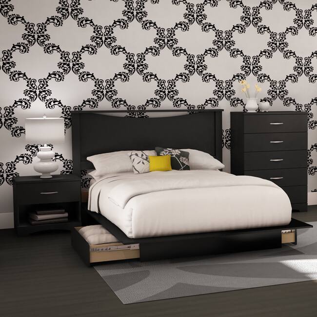 4-piece Full-size Bedroom Set in Black or Brown