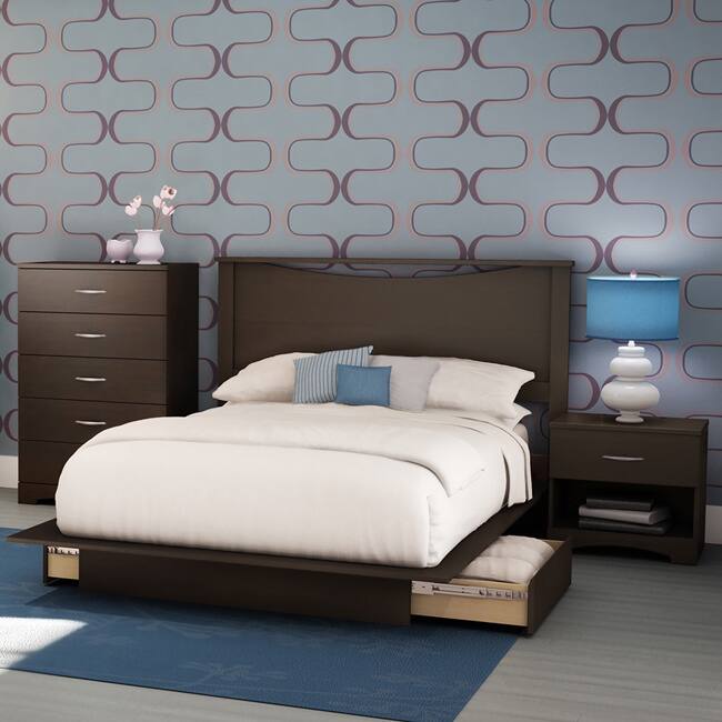 4-piece Full-size Bedroom Set in Black or Brown