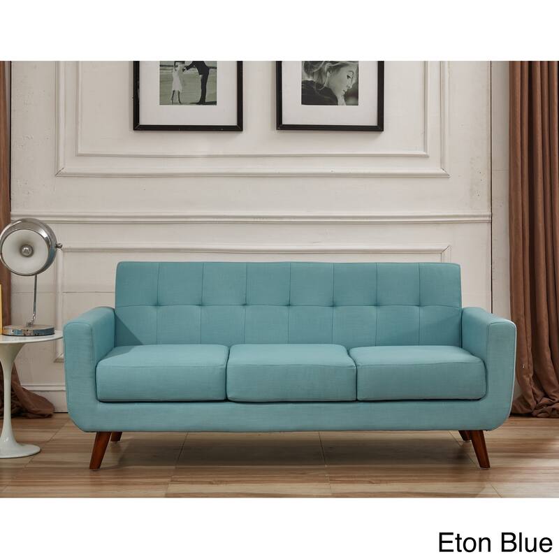 U.S. Pride Furniture Grace Rainbeau Linen Upholstered Tufted Mid-century Sofa