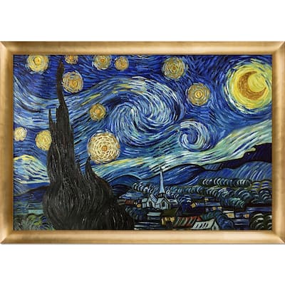 La Pastiche Vincent Van Gogh 'Starry Night' Hand Painted Oil Reproduction