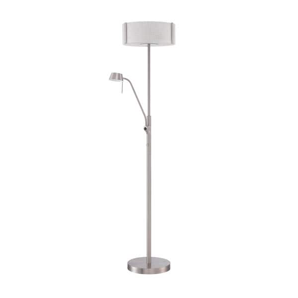 Glacier Series Satin Nickel 70 Inch Floorchiere Floor Lamp 70 Inch Floorchiere Floor Lamp