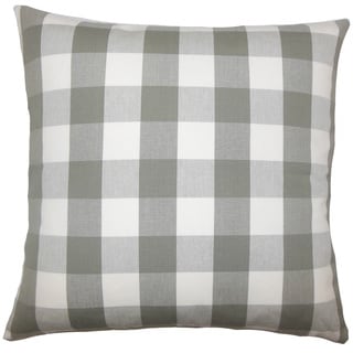 Nelson Plaid 24-inch Feather Throw Pillow - Iron