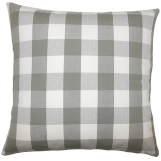 Nelson Plaid 24-inch  Feather Throw Pillow - Iron