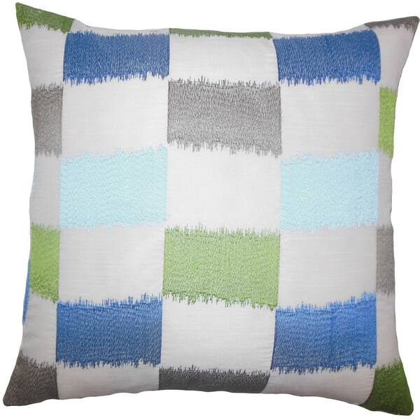 Ruchel Geometric 24inch Feather Throw Pillow Blue Green Bed Bath