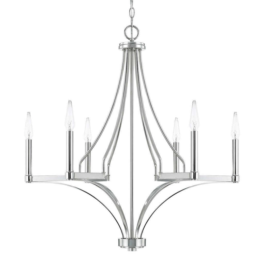 Capital Lighting Wright Collection 6-light Polished Nickel Chandelier - Chandeliers For Bedrooms by Overstock.com