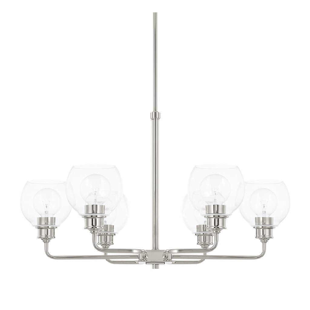 Capital Lighting Mid-Century Collection 6-light Polished Nickel Chandelier - Chandeliers For Bedrooms by Overstock.com