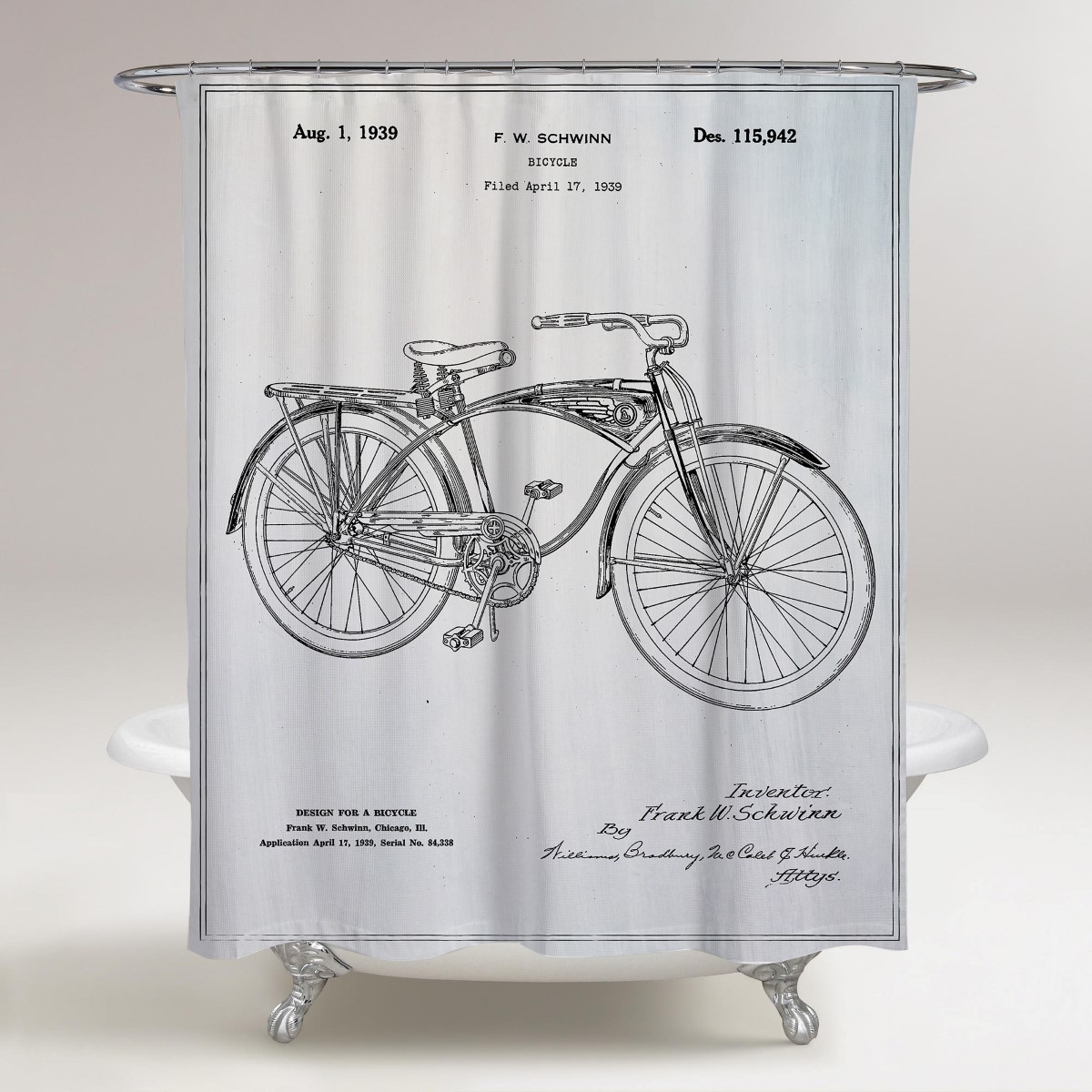 Oliver Gal Schwinn Bicycle Shower Curtain On Sale Overstock 15640393