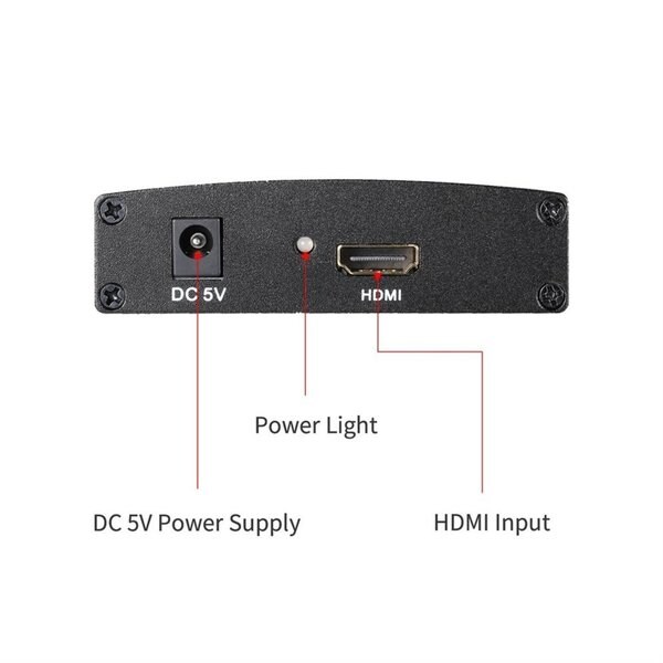 Black HDMI to RGB Component (YPbPr) Video +R/L Audio Adapter Converter HD TV