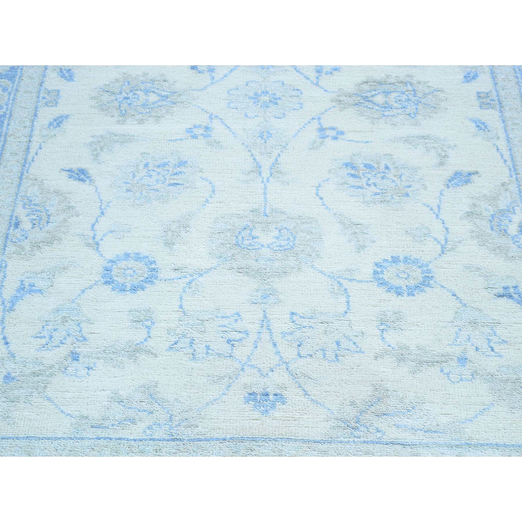 Shahbanu Rugs Hand-knotted Peshawar White Wash Ivory/Grey/Light Blue  100-percent Wool Oriental Rug (3'2 x 5'3)
