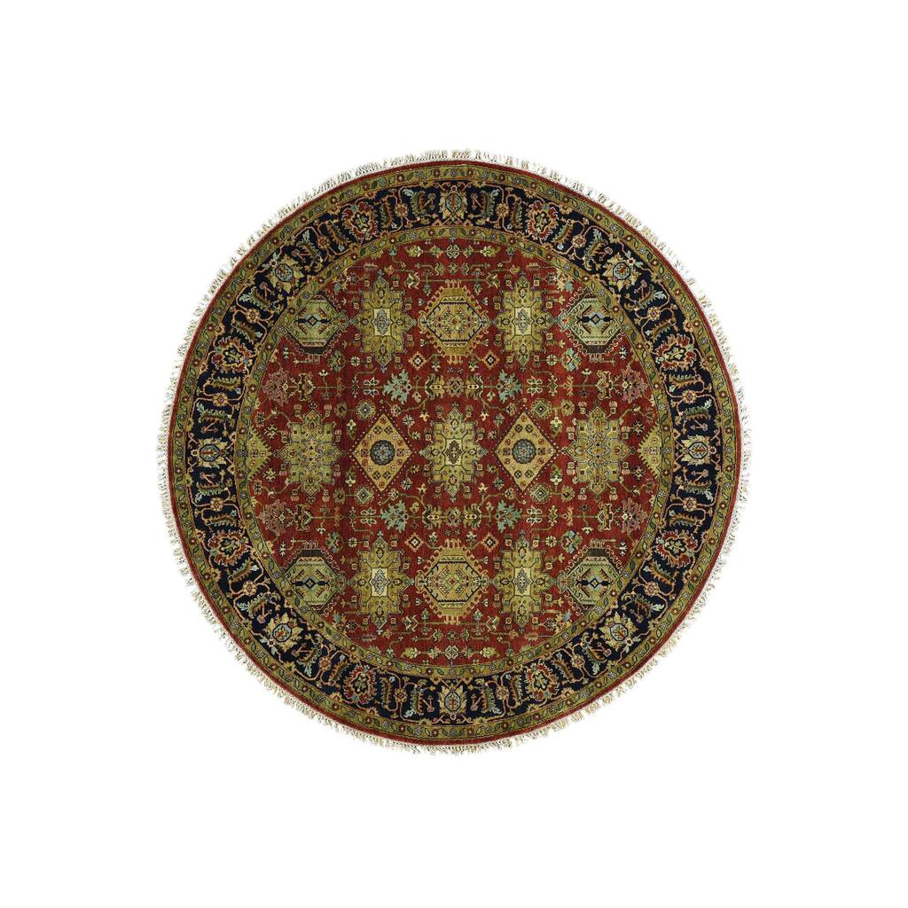 Shahbanu Rugs Karajeh Red/ Gold/ Green Wool Oriental Carpet