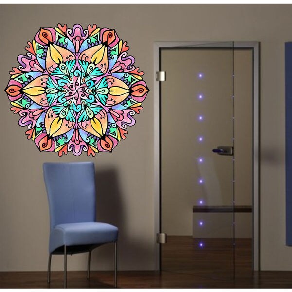 Full Color Mantra Mandala Full Color Decal, Full color sticker, colored ...