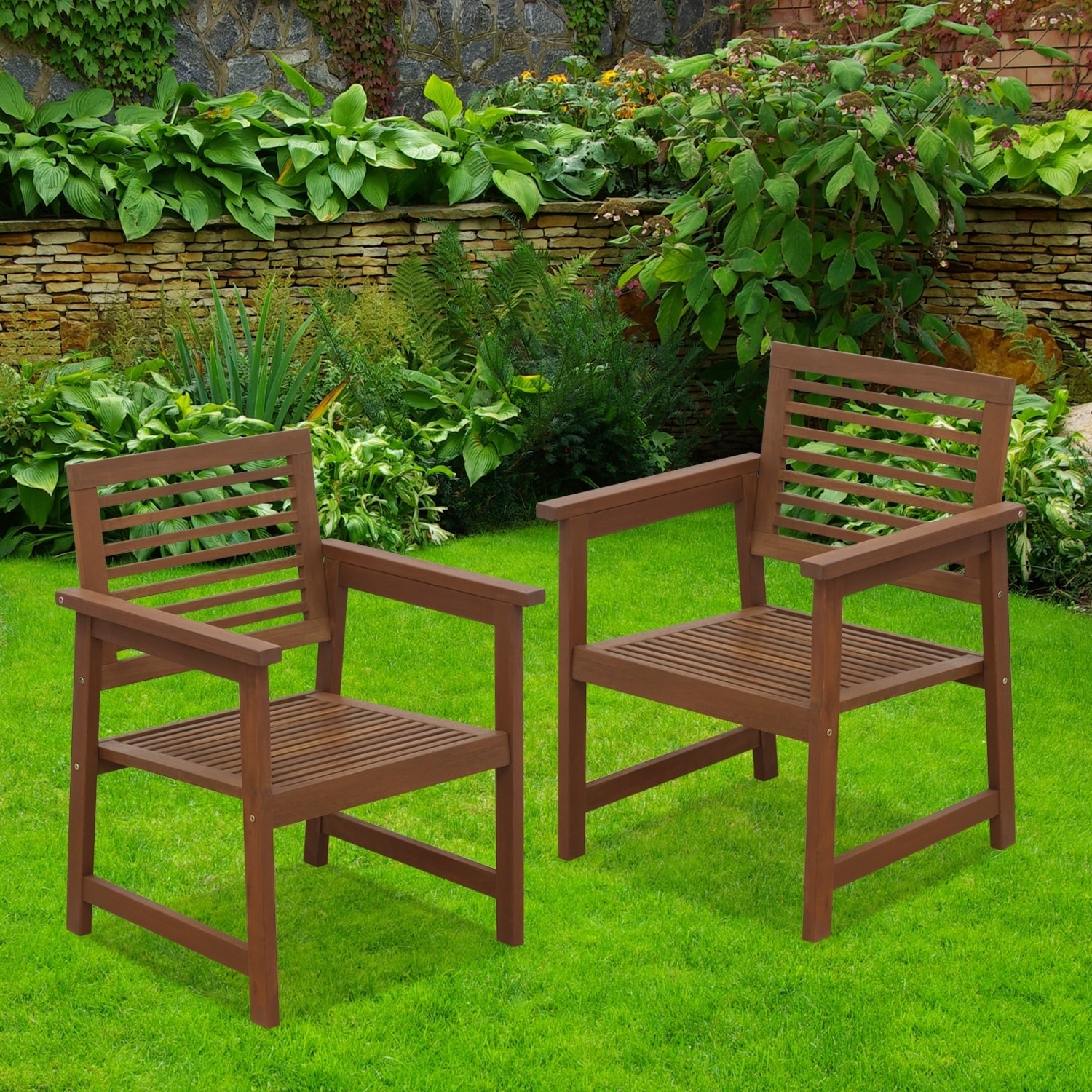 wooden duo garden seat