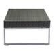 preview thumbnail 3 of 4, Malibu Silvertone Aluminum and Brown Wicker Coffee Table with Glass Top - 47L x 27W 14H