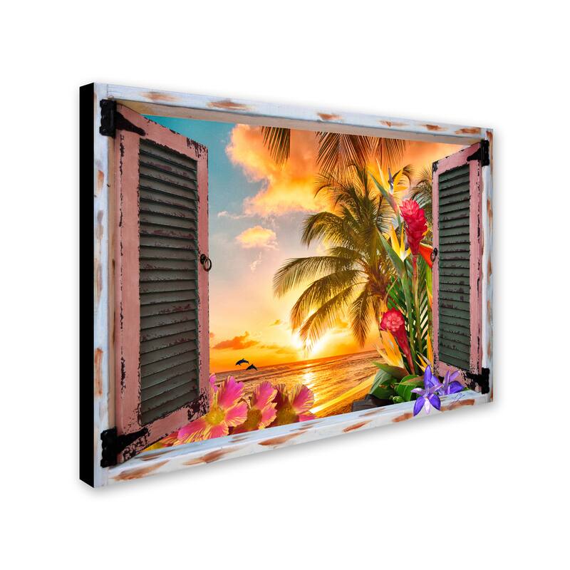 Leo Kelly 'Tropical Window to Paradise II' Canvas Art