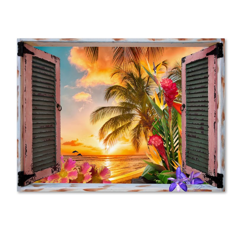 Leo Kelly 'Tropical Window to Paradise II' Canvas Art