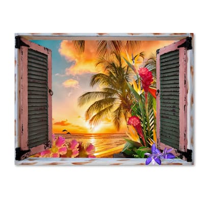 Leo Kelly 'Tropical Window to Paradise II' Canvas Art