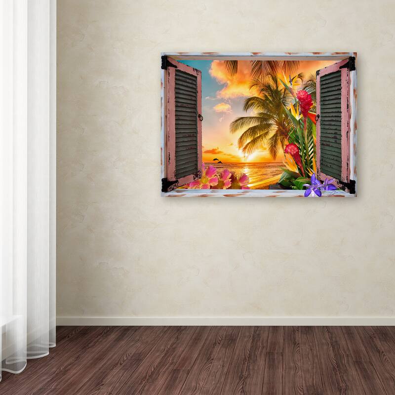 Leo Kelly 'Tropical Window to Paradise II' Canvas Art