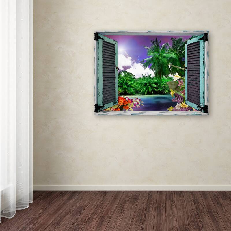 Leo Kelly 'Tropical Window to Paradise I' Canvas Art