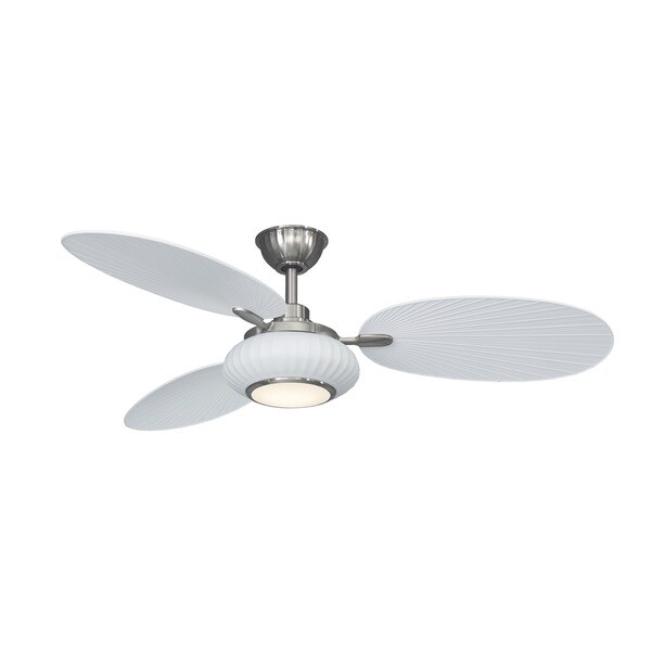 Fanimation Palma 56 Inch Ceiling Fan Matte White With Brushed Fanimation Palma 56 Inch Ceiling Fan Matte White With Brushed Nickel Accents And Led