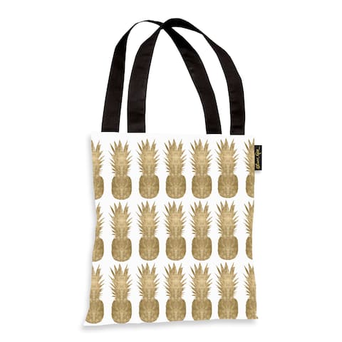 Oliver Gal 'Gold Pineapples' Tote Bag