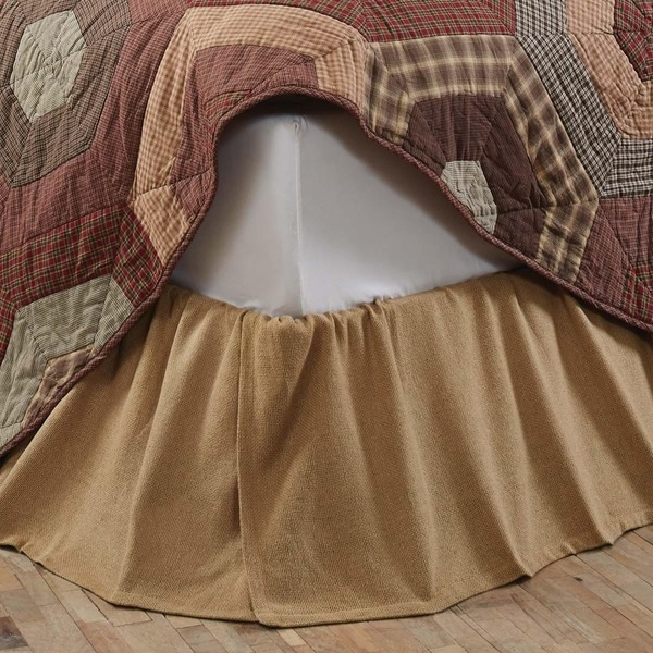 Burlap Natural Ruffled Bed Skirt