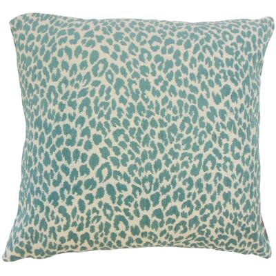 Pesach Animal Print 24 x 24 Feather Throw Pillow Teal
