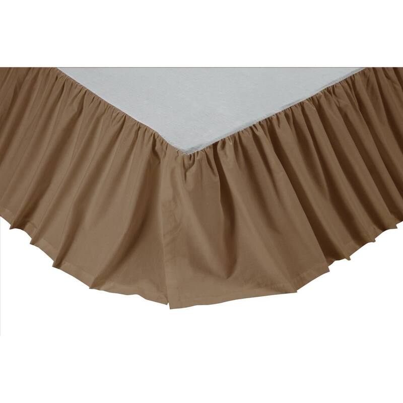 Primitive Bedding VHC Solid Color Bed Skirts Gathered Cotton