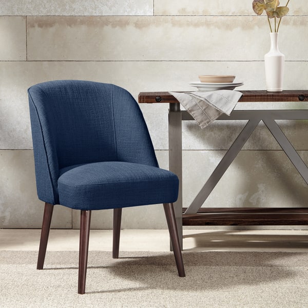 Madison Park Larkin Rounded Back Dining Chair 22 25 W X 24 5 D X 34 6 H 22 25 W X 24 5 D X 34 6 H On Sale Overstock 15649298 Blue