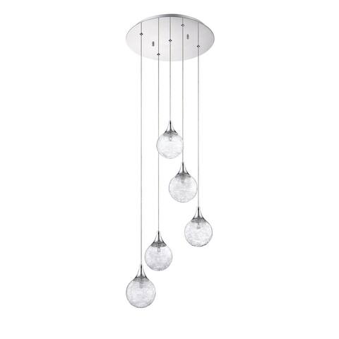 Fybra Series Chrome 5-light Pendant Pan