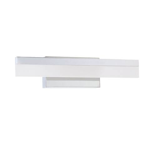 Strate Series White Acrylic Chrome Finish 18-inch LED Vanity Light