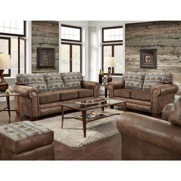 American Furniture Clics Four Piece Set In Deer Teal Lodge American Furniture Clics Four Piece Set In Deer Teal Lodge Including Sofa Loveseat Chair