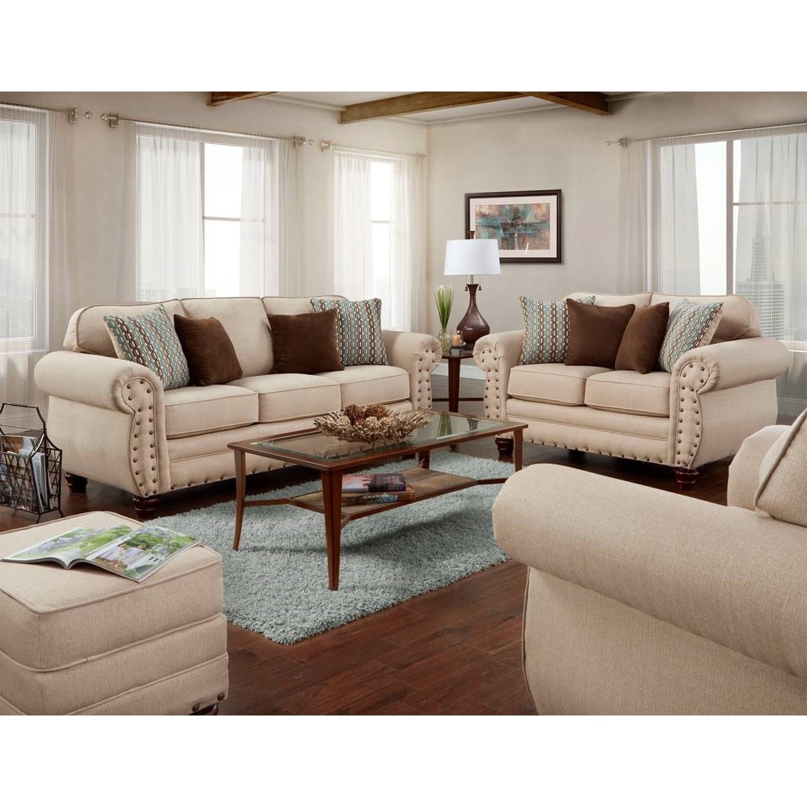 American Furniture Classics Abington Sand Four Piece Set Including Sofa