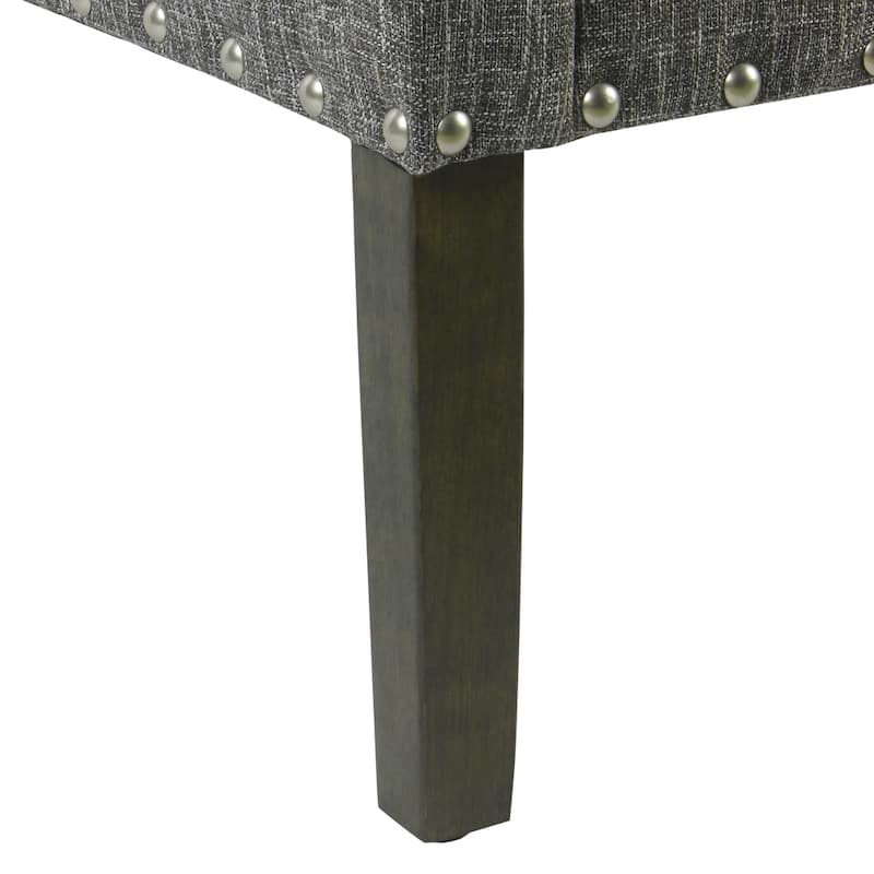 HomePop Modern Swoop Slate Grey Accent Chair with Nailhead Trim