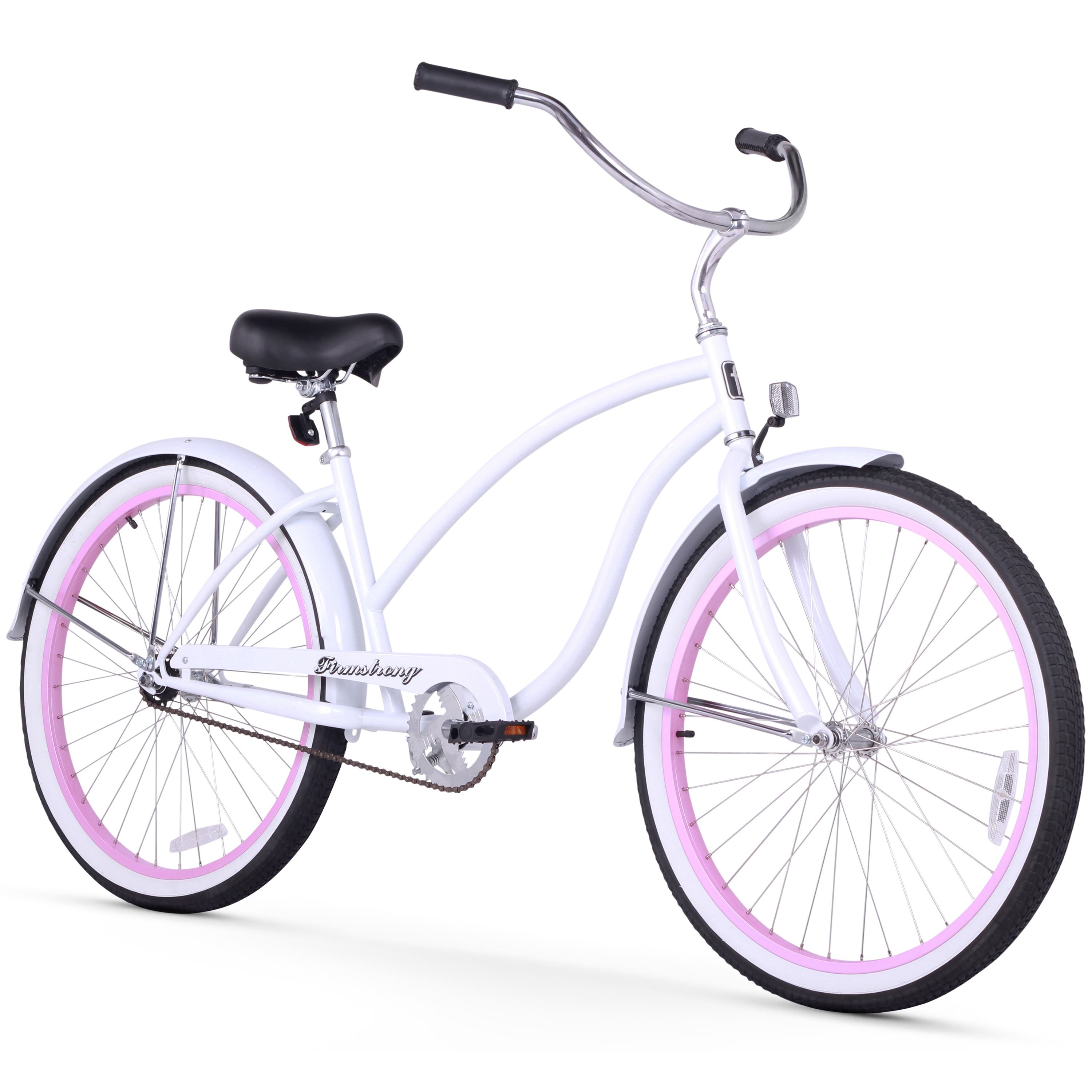 white beach cruiser bike