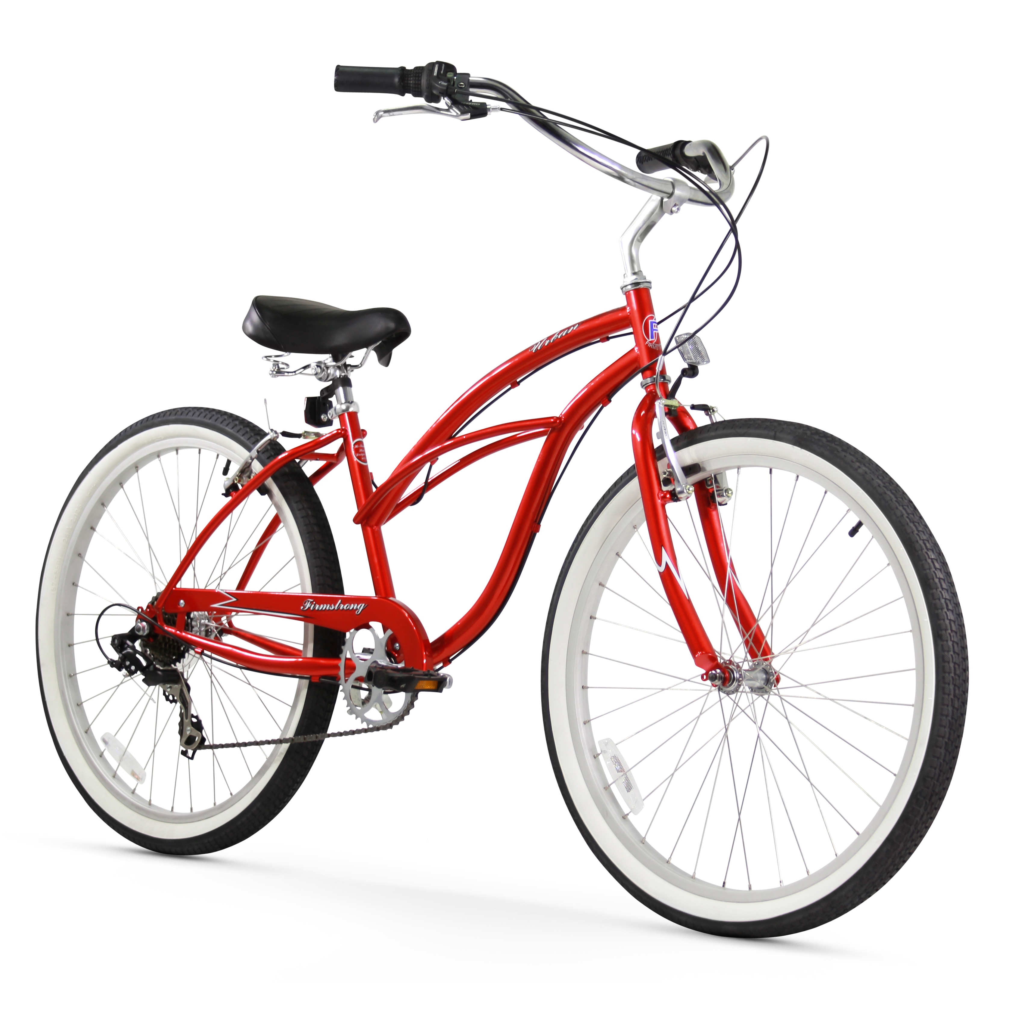 red beach cruiser with basket