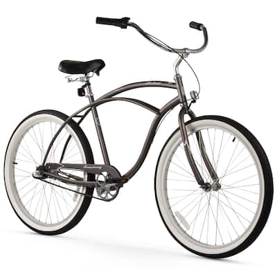 26" Firmstrong Urban Man Seven Speed Beach Cruiser Bicycle, Matte Grey